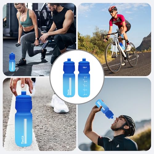 TooLe 24oz Bike Water Bottle, BPA-Free Squeeze water Bottle（ Blue） - color: A-Blue