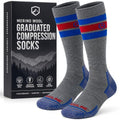 CloudLine - Merino Wool Graduated Compression Socks for Men and Women - Ultralight, Moisture Wicking, Made in USA - 1 Pair - color: Grey, size: X-Large