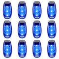 12 Pack Led Safety Light, Safety Light, High Visibility Strobe Running Lights Used for Bicycle, Walking Etc. Clip-On Running Lights Clip to Clothes Strap to Wrist, Bike Or Anywhere - color: Blue