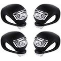 Malker Bicycle Light Front and Rear Silicone LED Bike Light Set - Bike Headlight and Taillight,Waterproof & Safety Road,Mountain Bike Lights,Batteries Included - color: 4pcs Black, size: 4 lights