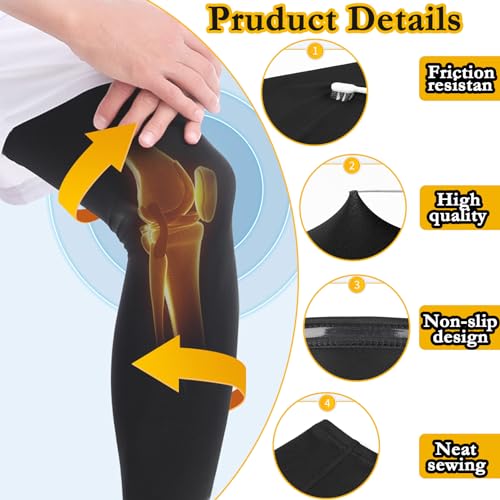 smilixin 2 Pairs Leg Sleeves,Full Leg Compression Sleeve for Men Women - size: Medium