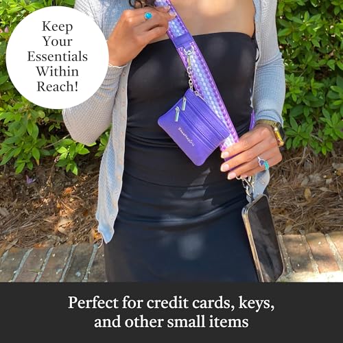 Save the Girls Clip & Go Phone Lanyard with Wallet Pouch, Fun Dots Dark - color: Dark Purple/Light Purple