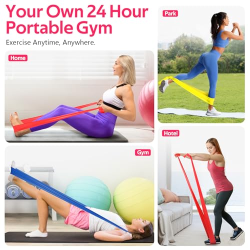 Resistance Bands Set, Exercise Bands for Physical Therapy, Pilates, Yoga - color: 1-Yellow,Red,Blue, size: 5.9FT