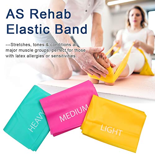 Coolrunner 7FT Long Latex Free Elastic Flat Exercise Band Set of 3