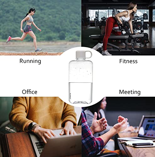 Portable Flat Water Bottle, 16.9 oz, White - color: White, size: 16.9 Ounces