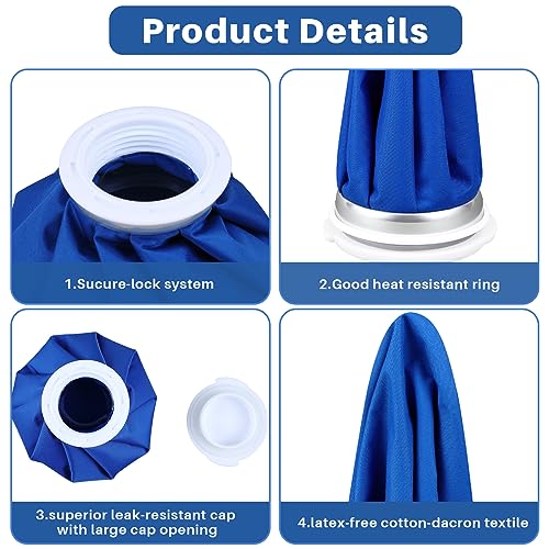 Honoson 4 Pack Reusable Ice Bag Hot Cold Bag Leakproof, Classic Pure Style - style: Classic Pure Style