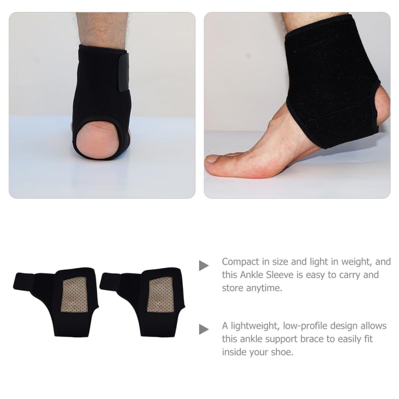 FOMIYES 2Pcs Adjustable Ankle Wrap Protector Self Heating Magnetic Ankle Brace for Sprained Ankle Relief Tendon Support for Basketball Soccer Hiking