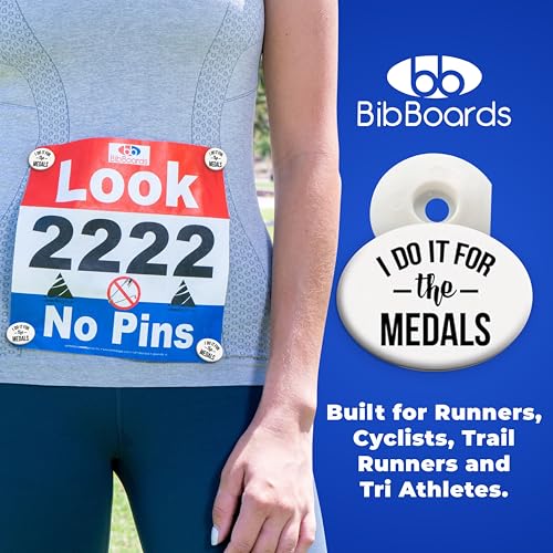 BibBoards bibSNAPS Race Bib Clips, I Do It for the Medals, 4 Pack - color: I Do it for the Medals