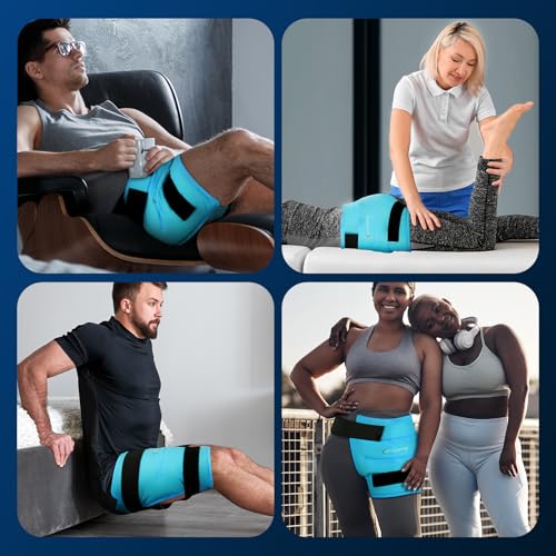 Comfytemp Hip Ice Pack Wrap for Hip Pain Relief, Sciatica, Blue (S/M) - color: Blue, size: Small/Medium