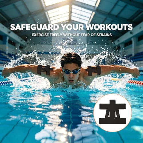 24 Count Kinesiology Tape for Shoulder Precut, Shoulder Tape for Pain Relief, Waterproof Breathable Elastic Shoulder Tape Kinesiology Support for Rotator Cuff, Daily Use and Sports