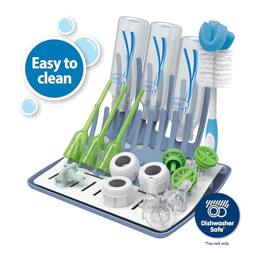 Dr. Brown's Folding Baby Bottle Drying Rack, Blue/White - color: Folding Drying Rack (Pack of 1)