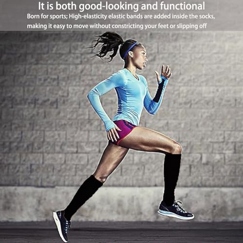 8 Pairs Knee High Compression Socks for Men Women, 15-20 mmHg Support - color: 01 Black