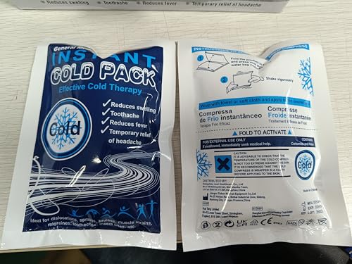 General Medi Instant Ice Cold Pack (4”x 5.5”) – 8 Packs Disposable Cold Therapy Ice Packs for Pain Relief, Swelling, Inflammation, Sprains, Toothache – for Athletes & Outdoor Activities - size: 8 Packs (4”x 5.5”)