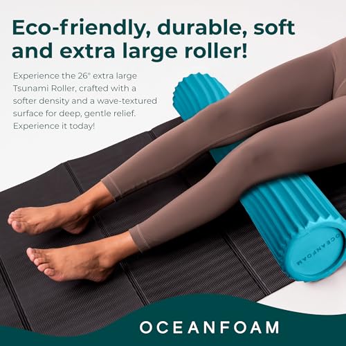 Oceanfoam Tsunami Roller - XLarge Soft Density Foam Roller (Miami Blue) - color: Miami Blue