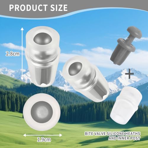 Bite Valve Replacement Mouthpiece Fit for Hydration Pack Bladder Water Backpack and Most Brands(4-Pack), with Shutoff Valve and Tube O-Ring - color: 4 Grey