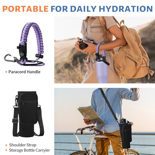 32oz Insulated Bottle with Straw - Spout Lid – Leak Proof Insulated Tumbler - color: Light Purple, size: 32 Ounces