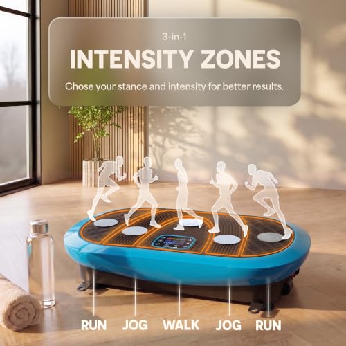 Lifepro Rumblex 4D Vibration Plate Exercise Machine with 7 Training Modes - color: Blue, size: Plus Mini