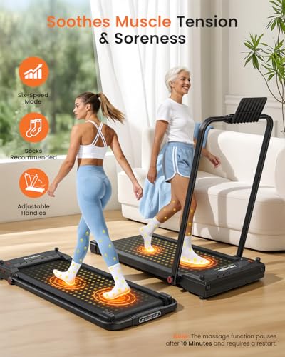 ANCHEER Walking Pad with Incline - Under Desk Treadmill with Handle Bar - color: Obsidian Black