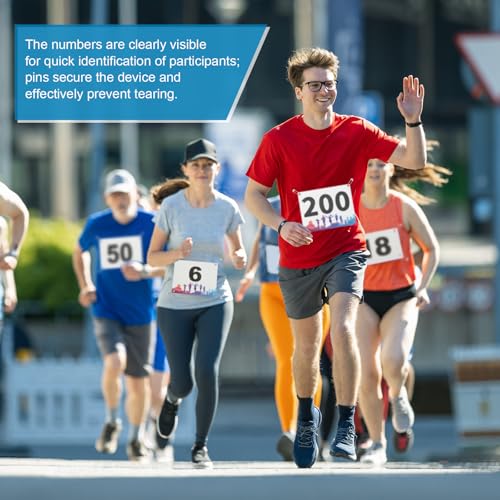 PATIKIL Running Bib Numbers 7.5x6" 1-500 Waterproof Race Competitor Numbers - size: 7.5x6"