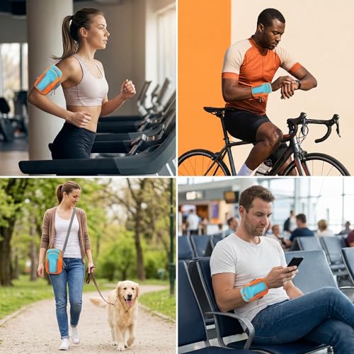 Sports Armband Running Arm Bag Waterproof Phone Holder for Outdoor Fitness and Jogging Cyan