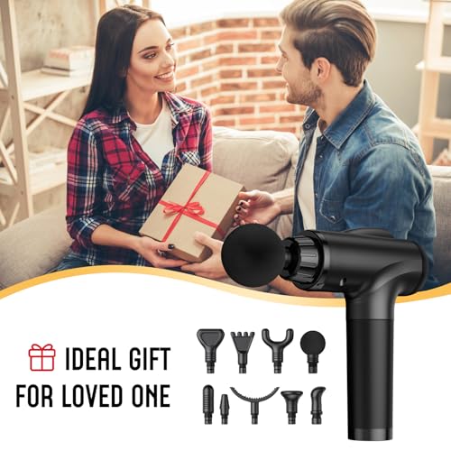 OLsky Massage Gun Deep Tissue 30 Speeds 9 Attachments Handheld (Black) - color: Black