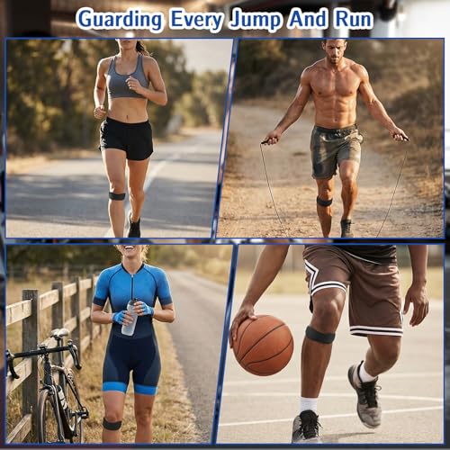 2 Pcs Patella Tendon Knee Straps Flex Patellar Tendon Knee Support Brace Patellas Stability Support Strap Patella Stabilizer for Women Men Basketball Soccer Tennis Running Hiking Cycling Protect