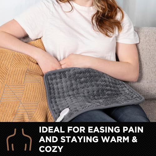 Brookstone Herringbone Portable Heating Pad, 16 x 12 in, Gray - color: Gray