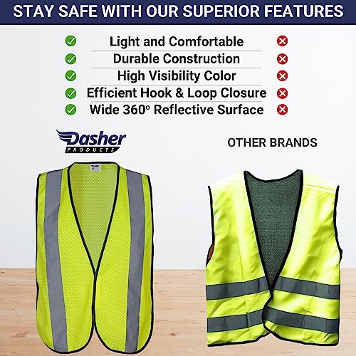 Safety Vest with High Visibility - 2 Inch Reflective Strips, Bright Neon Yellow, Breathable Polyester Mesh Fabric, ANSI ISEA Class Unrated, Hi Viz All Day and Night (30 Pack - Small-Large) - size: Small-Large (Pack of 3)