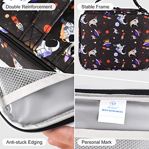 Genteen Lunch Box Kids, Prints Insulated Lunch Bag Kids Boys Girls,Soft Bag Mini Cooler Back to School Thermal Meal Tote Kit Lunch Box for School,Work,Outdoor - Astronaut - color: P-1pk Astronaut