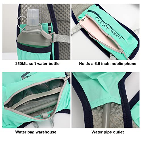 INOXTO Running Hydration Vest Backpack,Lightweight Insulated Pack with 1.5L Water Bladder Bag Daypack for Hiking Trail Running Cycling Race Marathon for Women Men - color: Lght green black