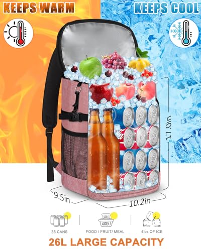 Capolo Cooler Backpack Insulated Leak Proof for Women Men Soft Cooler Bag - color: Red, size: 36 Cans