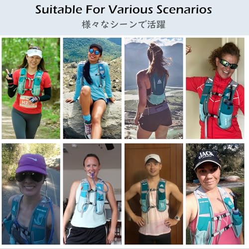 TRIWONDER Running Vest Hydration Pack Backpack for Men & Women, Lightweight Trail Marathon Run Race Vest for Cycling Jogging - color: 01 Light Blue - With a 500ml Water Bottle