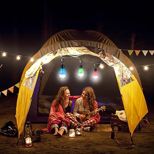 Jarxin Led Camping Lantern USB Rechargeable,Outdoor Tent Lights - color: 4pcs Black