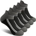 Gonii Men's Running Athletic Ankle Socks - Thick Cushioned Low Cut Socks - color: 5 Pairs Black, size: 12-15