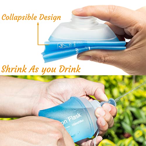 J.CARP 2Pcs 500ml Soft Flask Running Water Bottles, TPU Foldable Running Hydration Flask for Hydration Pack Cycling Hiking Climbing Outdoors Motorbike White - color: White-2Pcs, 500ml