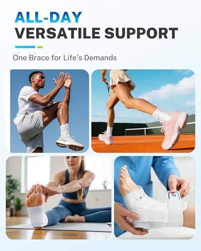 Ankle Brace for Men Women with Removable Side Splints Figure 8 Strap - color: White, size: M