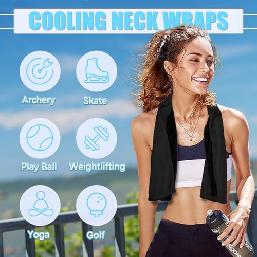 4 Pack Cooling Towels, Soft Breathable Cooling Towels for Neck and Face - color: Royal Blue/Green/Pink/Black
