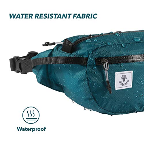 4Monster Hiking Waist Packs Portable,Water Resistant Fanny Bag with Adjustable Strap,Lightweight Crossbody Chest Bag Slim Bag - color: Blue