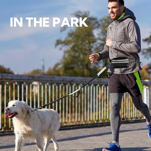 Hands Free Dog Leash for Two Dogs Walking,Running - color: Black/Silver Gray, size: Large