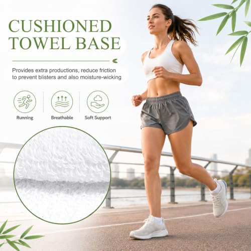 floconssy Ankle Socks for Women, Bamboo Viscose Cushioned Running Socks - color: 5 Pairs (2black+2white+1grey), size: 6-9