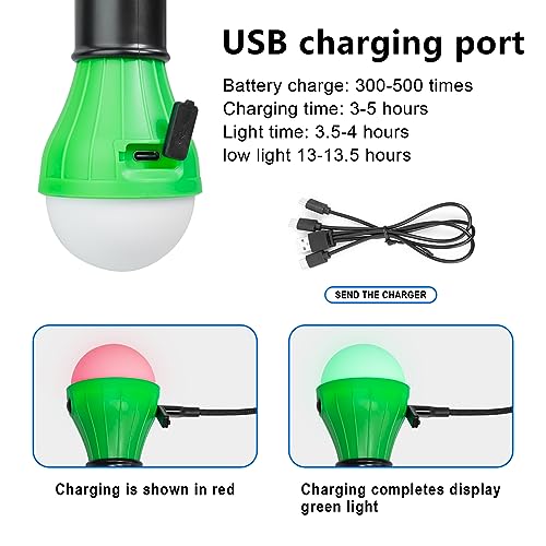Jarxin Led Camping Lantern USB Rechargeable,Outdoor Tent Lights - color: Black
