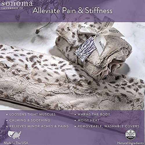 Sonoma Lavender Spa Heat Wrap for Neck, Shoulders and Lower Back, Microwaveable Lavender Aromatherapy Heating Pad, Removable and Washable Covers, Stress and Pain Relief (9" x 26", Arctic Circle) - color: Arctic Circle