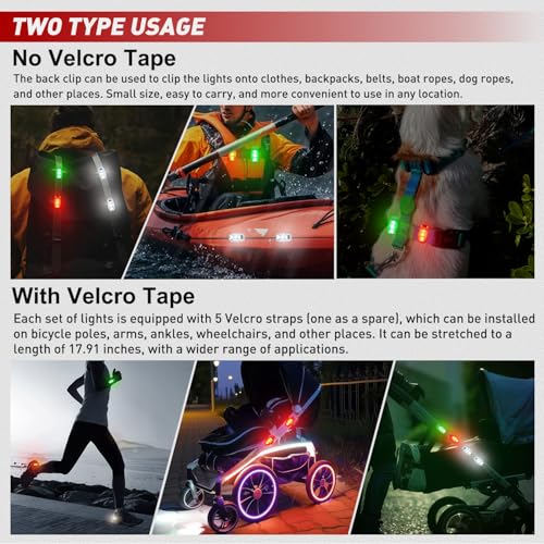 Nilight LED Safety Light 4PCS Red Green White Marine Navigation Tail Lights - color: 3LED Navigation Light-4Pcs