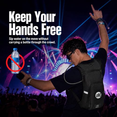 Moman Rave Backpack, 2L/68 fl oz Hydration Pack with BPA-Free Bladder