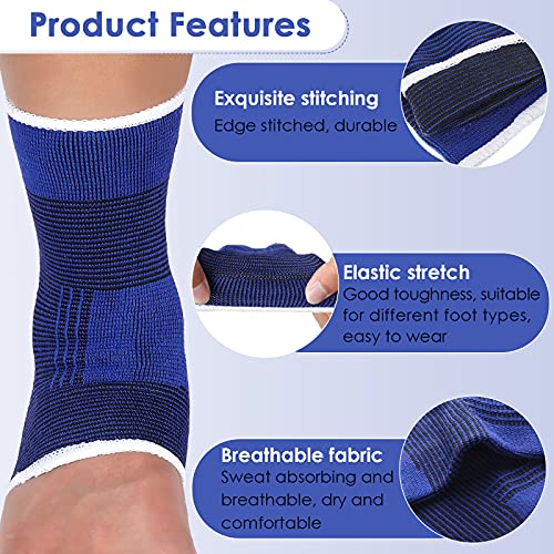 Haysandy 4 Pcs Kids Ankle Brace Support, Dark Blue, 10-15 Years - color: Dark Blue, size: 10-15 Years
