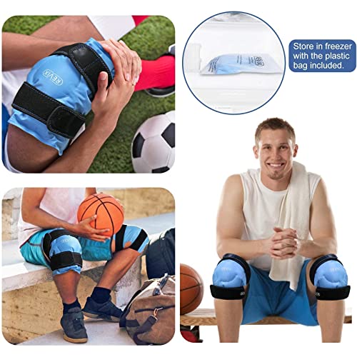REVIX Ankle Ice Pack Wrap for Injuries Reusable Gel Ice Pack for Knees Pain Relief, Reusable Gel Ice wrap for Leg Injuries