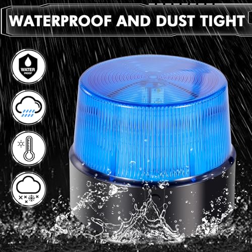 LE228 (Mini) — Blue LED USB Rechargeable Strobe Beacon | Selectable Rotation & Flash Modes | Strong Magnetic Base for Car • Truck • Emergency • Construction | Energy Class A++ - color: Blue
