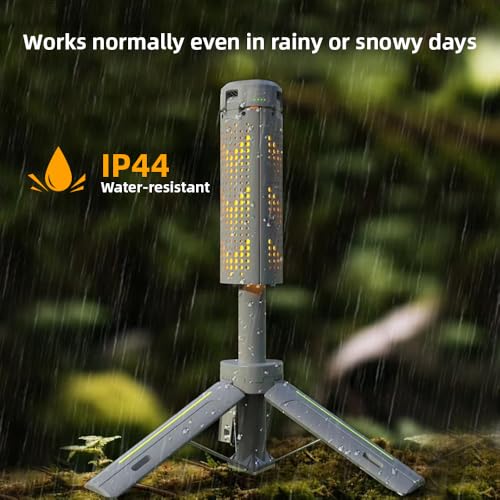 Rechargeable 8000mAh Camping and Work Light with Adjustable Stand 3.4 ft, 3000 Lumen Cordless Work Light Featuring 3 Adjustable Heads, Dimmable Emergency Flashlight with Telescopic Tripod