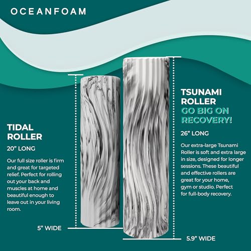 Oceanfoam Tsunami Roller - XLarge Soft Density Foam Roller (Black Marbled) - color: Black Marbled