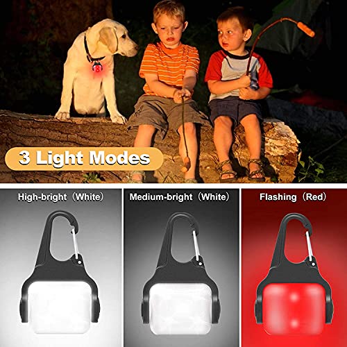 Dog Lights for Night Walking, Clip on Dog Collar Light - 3 Modes, USB-C Rechargeable, IP65 Waterproof, LED Safety Light for Running, Camping, Climbing, Bike - color: White-3pcs-3Modes